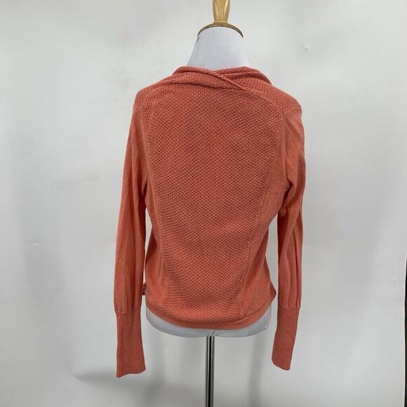 Moth Sweater Womens XS Extra Small Nectarine Linen Blend Wrap Anthropologie - Picture 6 of 13